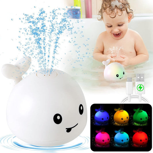 The Sprinkler Whale Bath Toy LED Flashing Baby Bath Shower