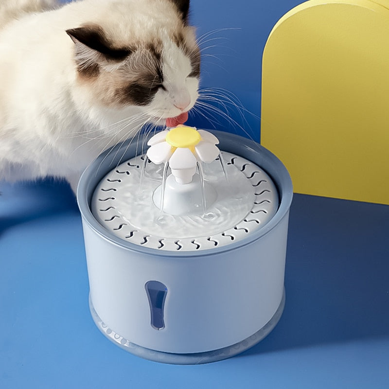 Kimpets 2.4L Pet Cat Drinking Water Fountain Dispenser Activated Carbon Filters LED Automatic Feeder Container USB Interface