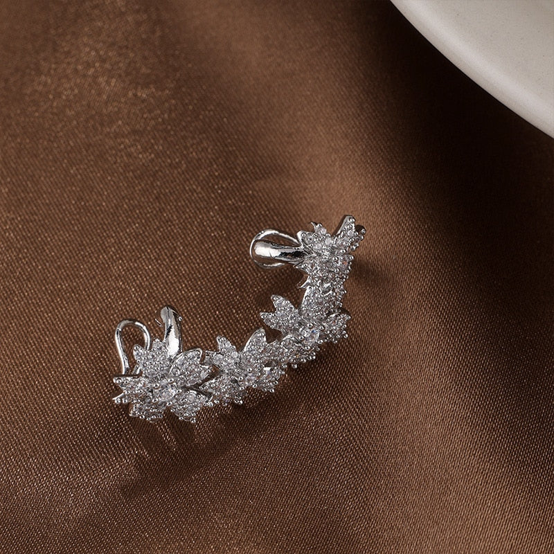 Luxury Sparkling Crystal Flower Ear Bone Clip