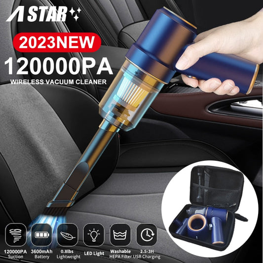 120000Pa 3 in 1 Wireless Car Vacuum Cleaner Portable Handheld High-power Vacuum Cleaner For Car Home Office Keyboard Cleaning