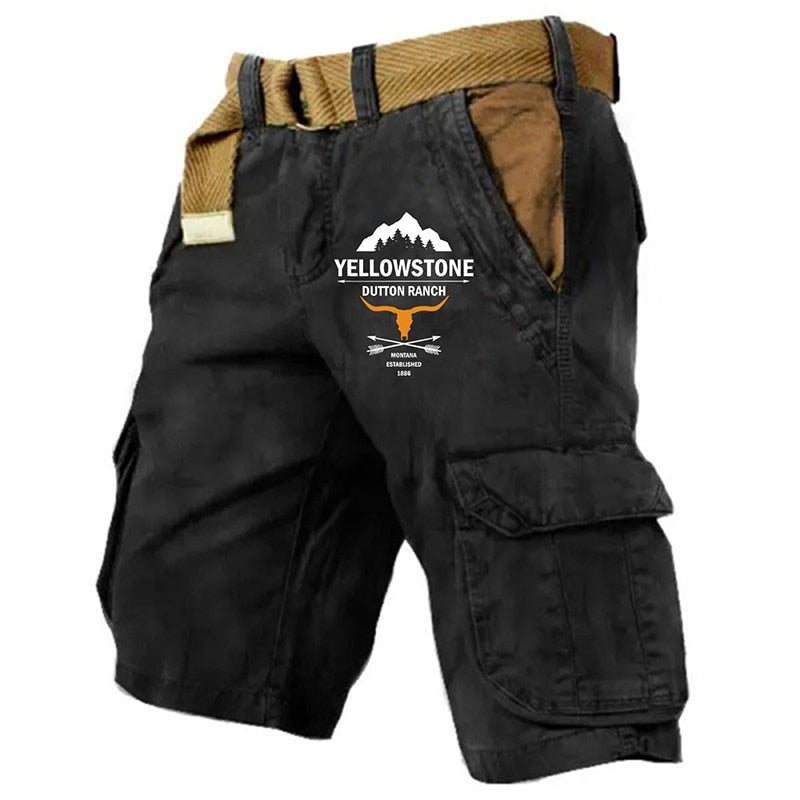 Men's Cargo Shorts Shorts Hiking Shorts Multi Pocket Plain Wearable Short Outdoor Daily 100% Cotton Designer Casual ArmyGreen Black