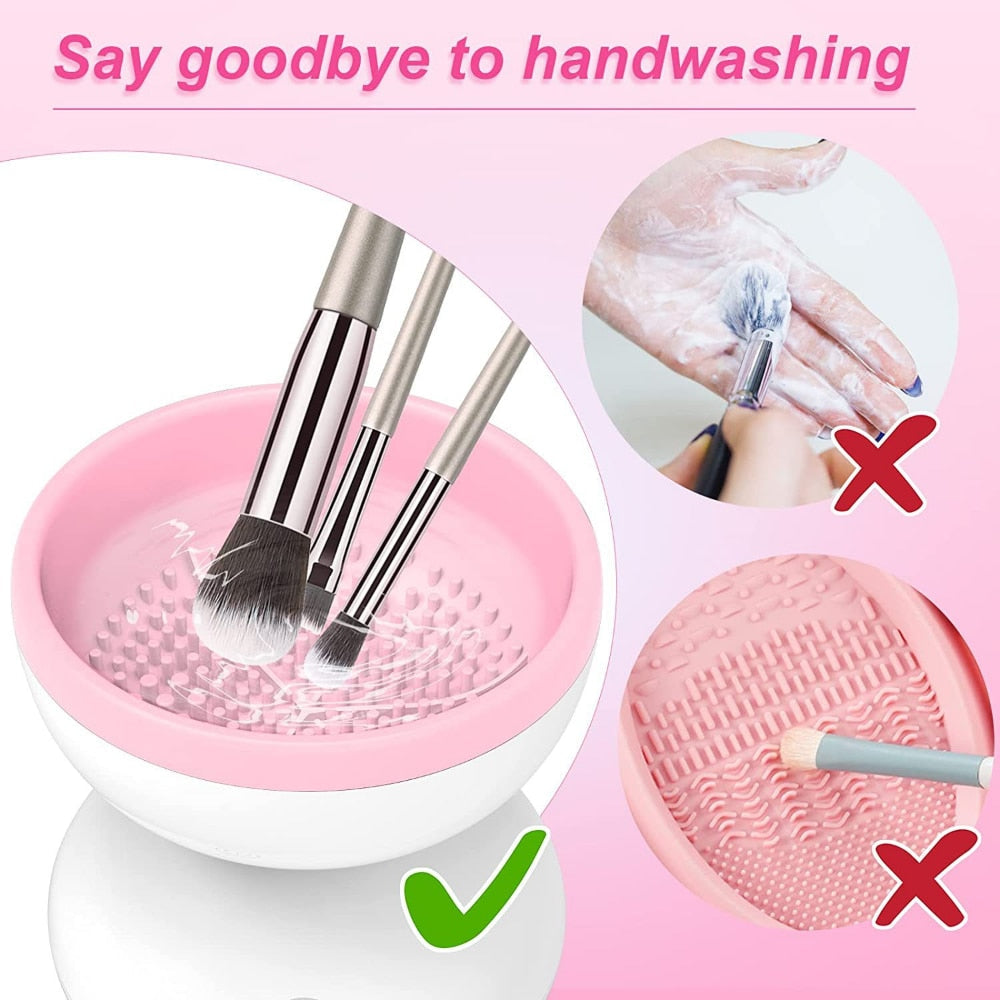 Electric Makeup Brush Cleaner Machine USB Charging Portable Silicone Automatic Cosmetic Brushes EyeShadow Brush Cleaning Tool