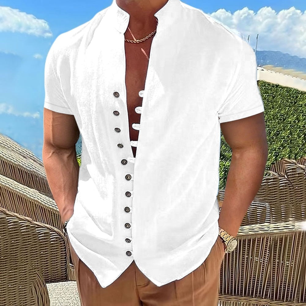 100% Cotton Linen Men's Long-Sleeved Shirts